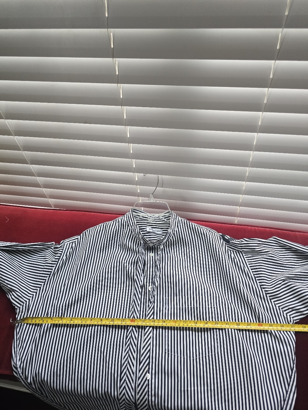 Balenciaga Black & White Striped Button-Down Shirt with Back Logo Size 32 - Picture 14 of 16
